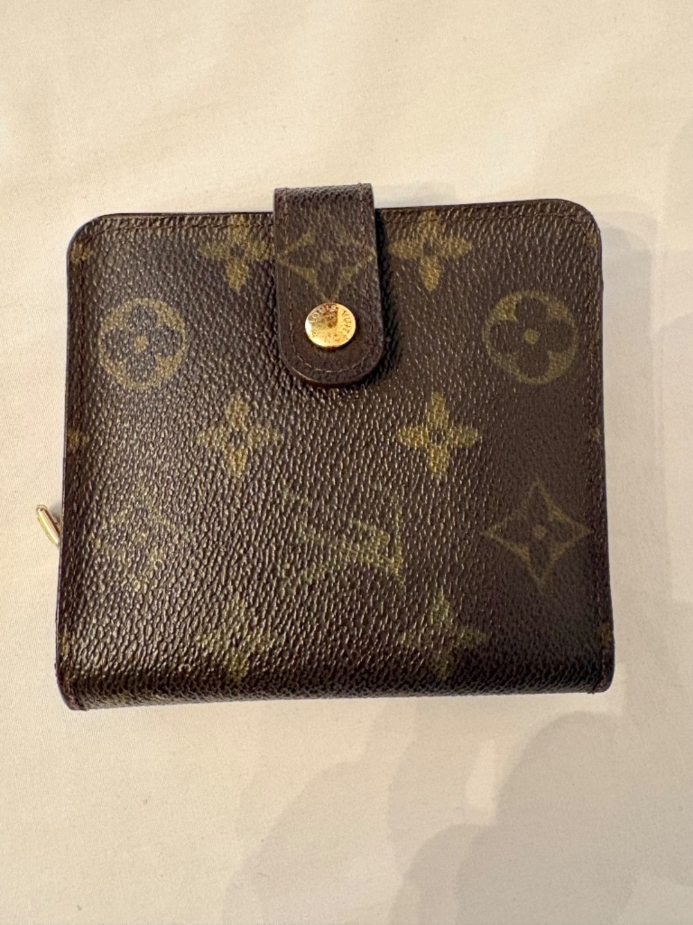 Louis Vuitton Monogram Canvas Compact Zip Bifold Wallet Made in France